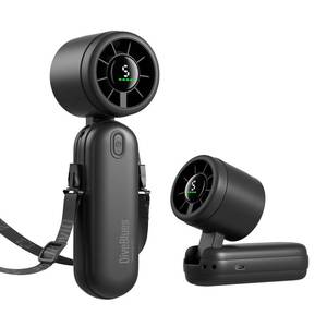 lot 12071 image: Diveblues Mini Handheld Fan, 30fts Portable Turbo Fan 12H Max Cooling, 4000mAh Personal Fan with LED Display, 3-in-1 Hand HeldNeckDesk Fan for Travel, Cruise, Disney Essentials