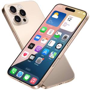 lot 12075 image: Dummy Fake Phone Model, Looks Like The RealPhone Compatible with Phone16 PM, for Cell Phone Store Display or Send a ToyPhone for Kids(16ProMax,Desert Titanium,The Screen is Printed with Patterns)