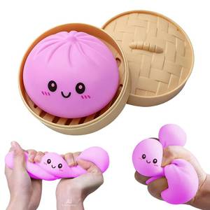 lot 12083 image: Mystery Dumpling Squishy Toy,Dumpling Stress Ball, Anxiety Relief,Fidget Toys Adults and Teens,Bun with Food Steamer Stretchy Desk Toys(Purple)