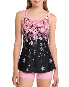 lot 12085 image: Ghteas Flowy Swimsuits for Girls Quick Dry Sun Protection 2 Pieces Pool Swimwear Modest Lightweight Summer Bathing Suits 13-14 Years