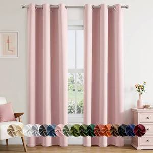 lot 13272 image: MIULEE Blackout Curtains for Bedroom Living Room 2 Panels, Thermal Insulated Room Darkening Drapes Grommet Noise Reducing Light Blocking Window Treatments 84 Inches Long 40x84 Inch Pink