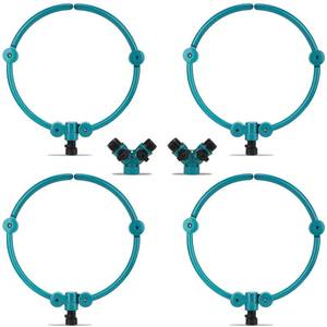 lot 13276 image: 4 Pcs 360 degreeTree Water System Tree Root Watering Ring 13 Inch Circle Sprinkler Irrigation Slow Release Targeted Water with Y Hose Splitter for New Tree Outdoor Plants Raised Garden Beds (Green, Small)