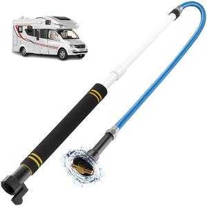 lot 13390 image: Frebuta Rv Black Tank Cleaner Wand,62.5in RV Holding Tank Swivel Stik Rinser 304 Stainless Steel Hose with Flexible Rotary Cleaning Sprayer For Camper Toilet RV Black Water Tank Cleaner Wand (62.5in)