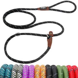 lot 14021 image: Fida Durable Slip Lead Dog Leash, 6 FT x 38in Heavy Duty Comfortable Strong Rope Slip Lead for Small Dogs and Puppies, No Pull Pet Training Lead with Highly Reflective(38in, Black)