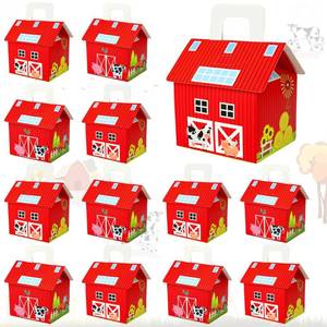 lot 14030 image: 16 Pack Farm Animal Party Candy Box, Farm Theme Gift Box for Farm Birthday Party Barn Party Decoration.