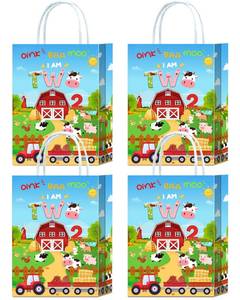 lot 14045 image: YanZonic 16 Pcs Farm Animal 2nd Birthday Goodie Bags - Farm Goodie Bags for Farm Animal 2nd Birthday Decorations, Barnyard Barn Theme 2nd Birthday Party Decorations Supplies for Kids