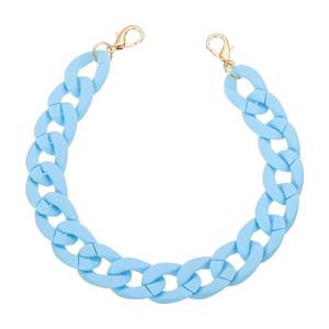 lot 14054 image: PATIKIL Acrylic Purse Chain, 15 Inch Acrylic Chain Linking Rings Handbag Strap Quick Link C-Clips Hooks Connectors for Jewelry Making DIY Craft Purse Eyeglass, Matte Sky Blue