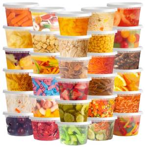 lot 14064 image: TashiBox 50 Sets 16 Oz Plastic Deli Containers with Lids - Food Storage Containers with Lids - Clear Airtight Meal Prep Containers, BPA Free, Stackable, Leakproof, Microwave and Freezer Safe