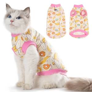 lot 14073 image: FEimaX Cat Clothes Stretchy Puppy Shirt Cats Pajamas Soft Pet Apparel Kitten Shirts Sleeveless Vest Sphynx Cat Jumpsuit Lightweight Kittens Onesie Breathable Small Dog Cloth with Easy On Design