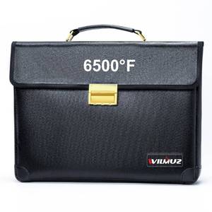 lot 17411 image: Upgraded Fully Fireproof Document Bag 6500 deg F,14.2x10x2.3 Fire Proof Bag for Documents with Lock,Small Fireproof Safe,Portable Home Office Travel Safe Storage for Laptop,Black