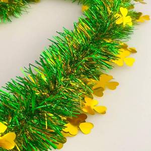 lot 18036 image: 66FT St Patrickfts Day Tinsel Garland Decorations Gold Shamrock Irish Decor Wreath Shiny Thick Metallic Twist Hanging Garland for St. Patrickfts Day Home Indoor Outdoor Party Supplies-(Gold)