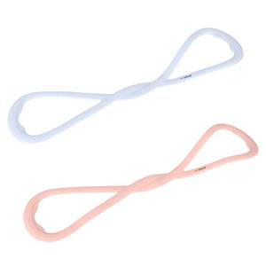 lot 18043 image: 2pcs Figure 8 Resistance Bands, Silicone Durable High Elasticity Figure 8 Fitness Resistance Band with Anti-Slip Handles for Back Arm Shoulder Chest Stretch (Blue, Pink)