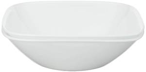 lot 19401 image: Corelle Vitrelle 2-PC Large 1-Qt Glass Serving Bowl, Crack and Chip Resistant, Square Serving Trays, White