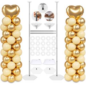 lot 19409 image: Toosci Upgraded Balloon Column Stand Kit, 7 Feet Height Adjustable Balloon Tower Pillar with Reusable Metal Telescopic Design for Graduation, Wedding, Baby Shower, Birthday Party Decoration