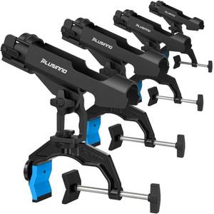 lot 19434 image: PLUSINNO 4 Pack Boat Fishing Rod Holder Double V Design Fit Round Square Tubes Innovative Clamp Fishing Gifts for Men