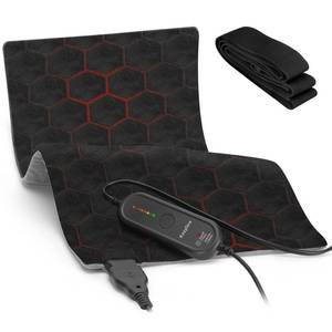 lot 19476 image: KozyOne Weighted Premium Heating Pad - Far Infrared and Negative Ion Therapy for Pain Relief in Back, Neck, Shoulders, Knees, 4 Heat Settings, Auto-Off, Machine Washable (12in x 24in)
