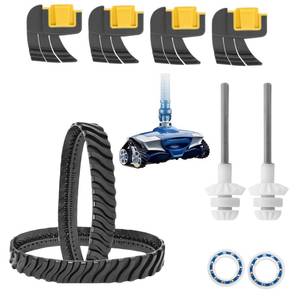 lot 20021 image: Pool Cleaner Rebuild Repair Kit for Zodiac MX8MX8 EliteMX6MX6 Elite � Complete Replacement Parts Bundle with R0525100 Shaft, R0527000 Bearings, R0526100 Traction Bands and Cyclonic Brushes R0714400