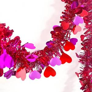 lot 20441 image: 66 Ft Valentines Day Tinsel Garland Valentines Red and Rose Shiny Thick Metallic Heart Garland Valentinefts Day Decorations for Valentine Home Indoor Outdoor Anniversary Wedding Hanging Decor Supplies