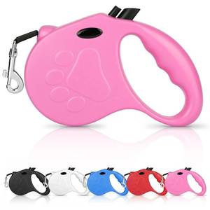 lot 20482 image: Yanwela Retractable Dog Leash, 16ft Dog Walking Leash for Small Dogs up to 77lbs, Non-Slip Handle - Pink