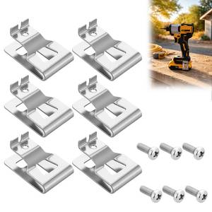 lot 20483 image: 6 Pack N268241 Drill Belt Clip, Stainless Steel Drill Tool Clips with Screws, N169778 N086039 Belt Hook Clip Kit compatible with DCD980 DCD985 DCD980L2 DCD985L2 (Open Box, May Be Missing Pieces)