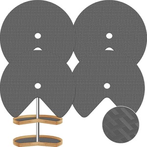 lot 1336 image: A 2 Pack 26-Inch Lazy Susan Turntable Cabinet Organizer Set - Gray (4 Pack)