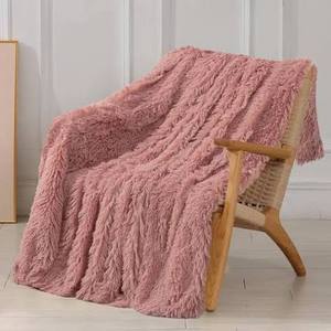 lot 2479 image: Decorative Extra Soft Faux Fur Throw Pillow - Peach Whip