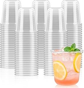 lot 4085 image: Jycnolm 50-Pack Clear Disposable Plastic Cups 12oz