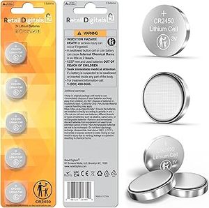 lot 12050 image: Retail Digitals CR2450 3V Lithium Coin Batteries 5-Pack