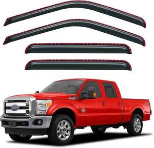 lot 13291 image: Window Rain Guards Visors for 1999-2016 Ford F250 F350 F450 F550 Super Duty SuperCrew Cab, Window Vent Wind Shades Deflectors, 4-Fullsize-Door