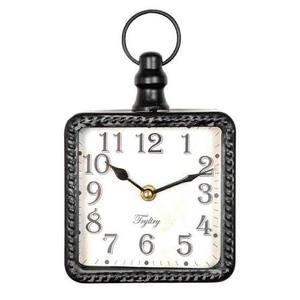 lot 14138 image: Retro Rectangle Small Wall Clock, Battery Operated Silent Black Vintage Decor Wall Clocks, Antique Old Design Style, for Farmhouse,Kitchen,Bedroom,Bathroom