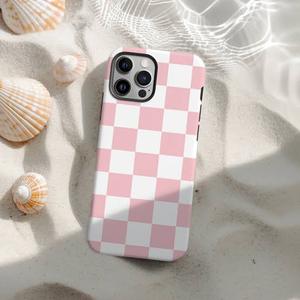 lot 18058 image: (Lot of 2) Skyseaco Compatible with iPhone 13 Pro Case Cute Checkerboard Checkered Pattern Design Soft Slim TPU Phone Case Shockproof Full Camera Protection for Women Girls - Hot Pink