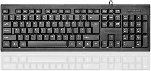 lot 20052 image: Guiheng Wired Computer Keyboard, Plug Play USB, Large Number Pad, LED IndicatorsErgonomic, Foldable Stands,Anti-Wear Letters Full Size Keyboard,for Windows Mac PC Laptop-Black