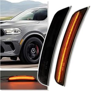 lot 20486 image: NJSBYL 2-Piece Dodge Durango LED Side Marker Light Kit with Smoke Lens Assembly