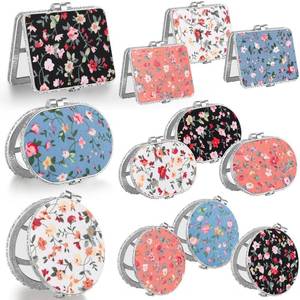 lot 1363 image: Blulu 24 Pcs Compact Mirrors for Purse Bulk Small Flower Pocket Mirrors Folding Mini Floral Compact Mirror Retro Vintage Gifts for Motherfts Day Women Travel Tea Party Birthday Makeup(Silver Edge)