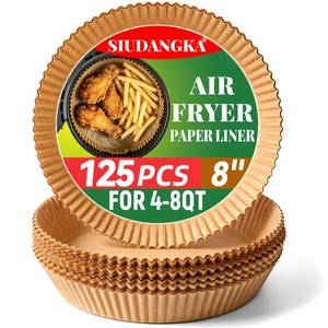 lot 2038 image: SIUDANGKA Air Fryer Liners for Ninja Air Fryer, 125 Pcs Disposable Paper Liner for most 4-8QT AirFryer