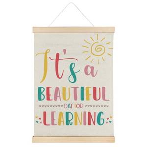 lot 2077 image: ATBWGT Boho Classroom Wall Art Decor, Reading Room Decor, Itfts a Beautiful Day for Learning Boho Sunshine Poster Hanger Frame for Classroom Kids Bedroom Nursery Playroom, 12x16 Inch