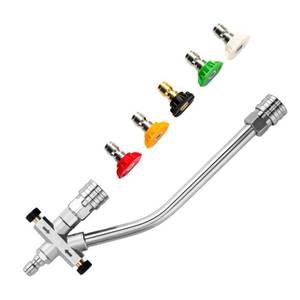 lot 2100 image: Foam Cannon Dual-Connector Accessory, Pressure Washer Double Tip Attachment for Foam Cannon, Pressure Washer Accessories with 14in Quick Connect for Car Wash, 5 Pressure Washer Sprayer Nozzles