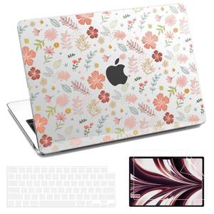 lot 2187 image: QJUZO Compatible with MacBook Air 13 inch Case 2026 2025 2024 2023 2022 M5 M4 M3 M2 A3449 A3240 A3113 A2681, Hard Shell Cover with Screen and Keyboard Protector for MacBook Air 13.6in - Abstract Floral