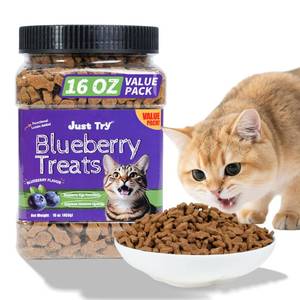 lot 2191 image: Just Try 16 OZ Cat Grass Jerky Treats for Indoor Cats Natural Chicken Healthy Cat Snacks Training Biscuits Hairball Control and Digestive Aid for Cats