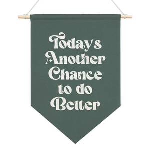 lot 2229 image: JMYROG Todayfts Another Chance to do Better Canvas Hanging Pennant Flag, Mental Health Therapy Office School Counselor Classroom Kids Room Decor, Positive Gifts for Family Friend Boss Coworker BFF