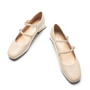 lot 4175 image: C.Paravano Womens Pumps  Mary Jane Shoes  Square Toe Low Heels  Block Heels(Size 11.5,Beige)