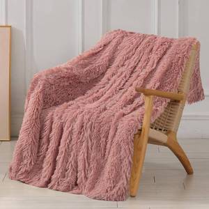 lot 4193 image: Tuddrom Decorative Extra Soft Faux Fur Blanket Twin Size 70in x 78in,Solid Reversible Fuzzy Long Hair,Fluffy Cozy Plush Fleece Comfy Microfiber Blanket for Couch Sofa Bed,Peach Whip