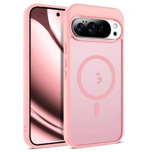 lot 4206 image: XIEWE Compatible with Google Pixel 10 Pro XL Case with Magnetic Compatible with Mag-SafeMilitary Grade Drop Protection Slim Translucent Matte Phone Case with Anti-Fingerprint Tech, Pink