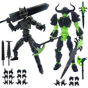 lot 4209 image: T13 3D Action Figure Set (Assembly Completed), 3D Printed Multi-Jointed, Dummy Titan 13 Action Figures, Multi-Articular Lucky Robot Nova T-13,Desktop Decorations for Game Lovers Toys (Black Green)
