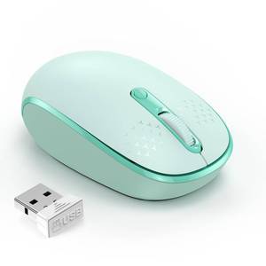lot 4218 image: TECKNET Wireless Mouse for Laptop, 2.4G Quiet Computer Mouse with USB Receiver, 4 Buttons Portable Cordless Mice for Chromebook, Laptop, PC, Mac, 80012001600 DPI - Mint Green