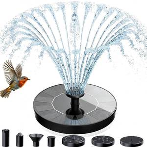 lot 4224 image: AMZtime Solar Fountain for Bird Bath, Upgrade Solar Water Fountain Mini Free Standing Solar Water Pump with 4 Fixing Rods, 6 Spray Modes for Garden, Pond, Pool and Outdoor