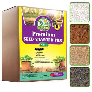 lot 5986 image: Seed Starter Potting Soil Mix, 8 Dry Quarts, Ready-to-Use Peat-Free Coco Coir Seed Starting Mix 4-in-1 Blend with Perlite, Vermiculite and Worm Castings for Germination and Seedlings