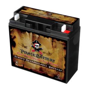 lot 5994 image: Pirate Battery 12V 20AH T3 Maintenance-Free Battery for Alarm Systems, Scooters, Toys, Emergency Lights, and More - Nut and Bolt (T3) Terminal