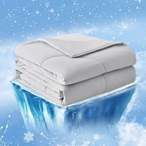 lot 6030 image: Cozy Bliss Cooling Comforter Queen Size, Cooling Blankets for Hot Sleepers and Night Sweats, Gray Summer Comforter for Queen Size Bed, Breathable Soft Lightweight Silk Smooth