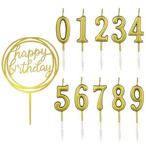 lot 6042 image: IBLESSU 10-Piece Number Birthday Candles - Glitter Cake Toppers for Birthday and Wedding Parties
